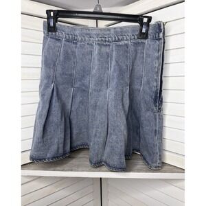 Better Be Denim Pleated Mini‎ Skirt Women's Size M Blue Y2K Style 90s Revival
